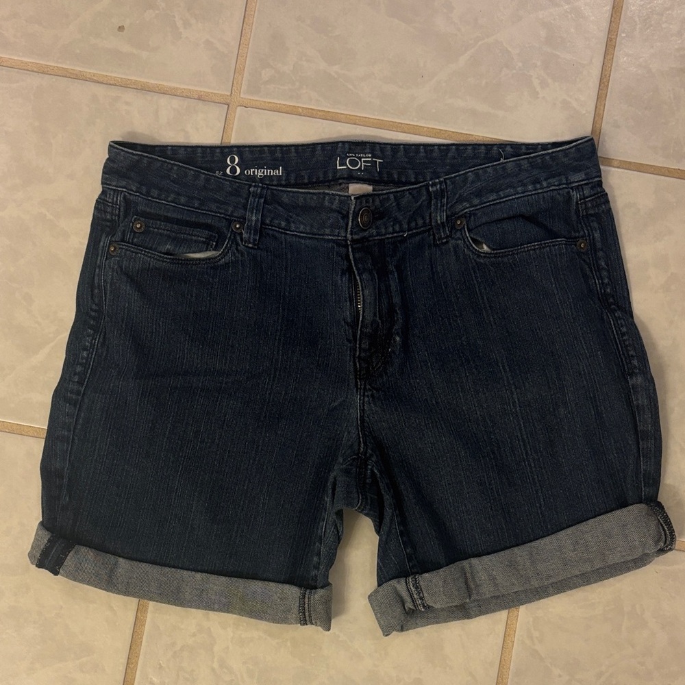 LOFT Dark Indigo Jean Shorts